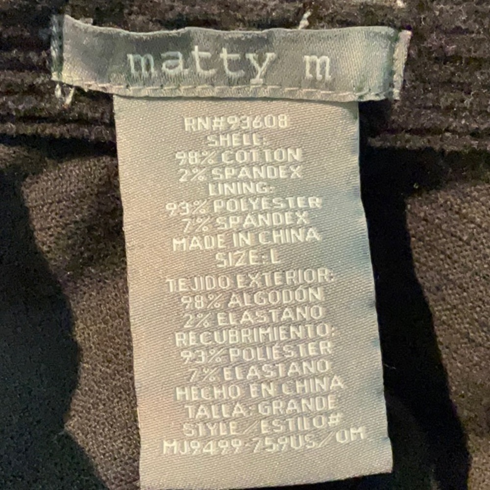 Matty M - Black Women’s Size L Corduroy Shirt Jacket - NEVER WORN - Picture 3 of 6